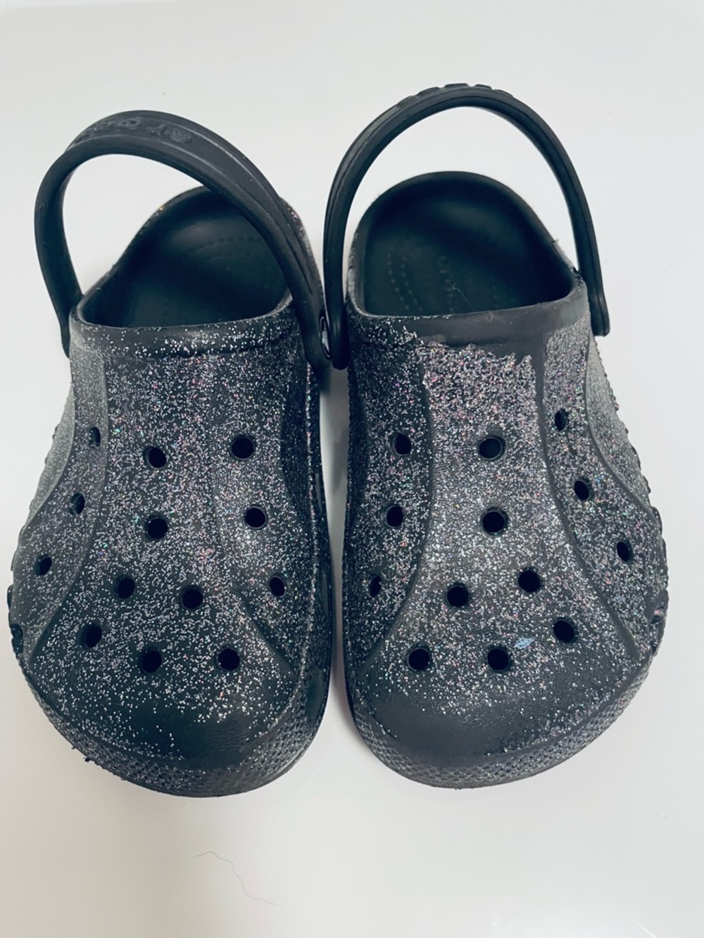 CROCS Kids Black Glitter Clogs
